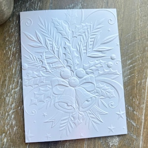 Embossed Cards, Christmas Cards, Embossed Christmas Cards, Holiday Embossed Cards, Christmas Note Cards, JINGLE BELLS