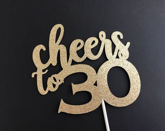 Cheers to [Any Age] Birthday Cake Topper