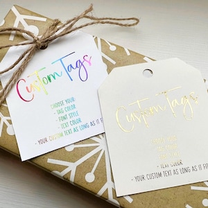 Custom Foiled Gift Tags: Wedding Favor, Handmade Item Tags