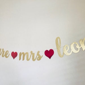Customized Bridal Shower Banner, Personalized Bridal Shower Banner, Bachelorette Party, Future Mrs. Banner Script,