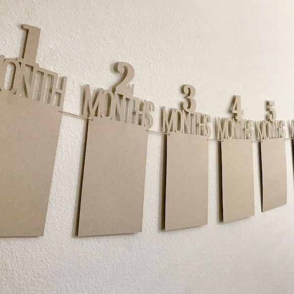 First Birthday Photo Banner: Monthly Baby Pictures, Card Stock