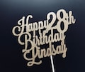 Custom Glitter Birthday Cake Topper: Personalized Name & Age