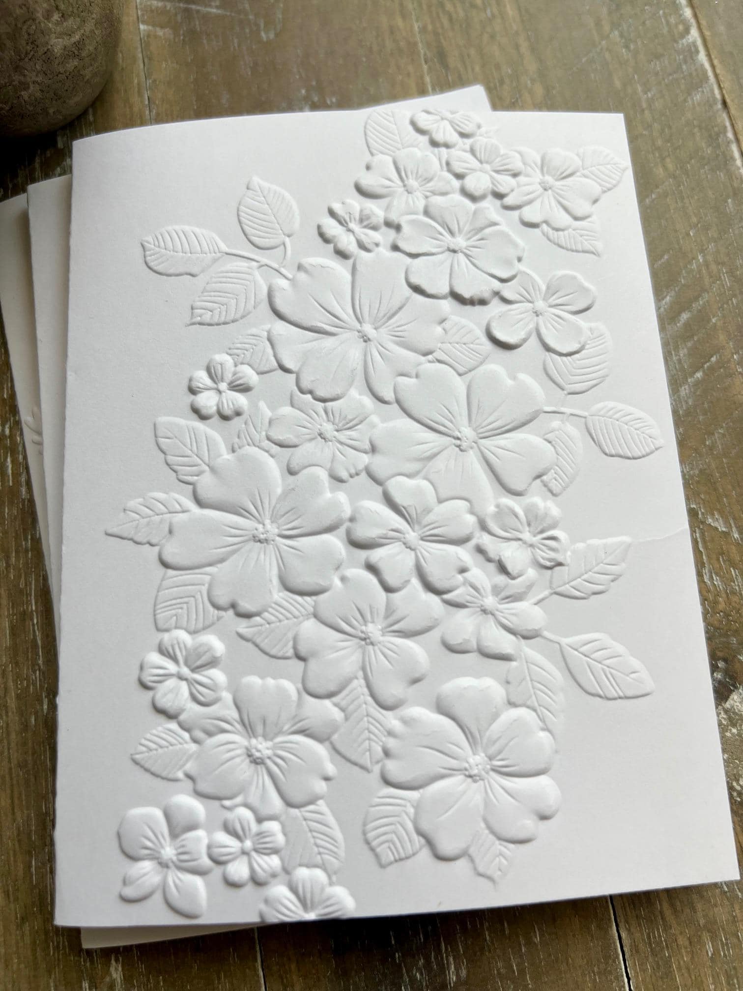 Embossed Floral Greeting Card Set: Blank White Cards, A2 Size, Falling ...