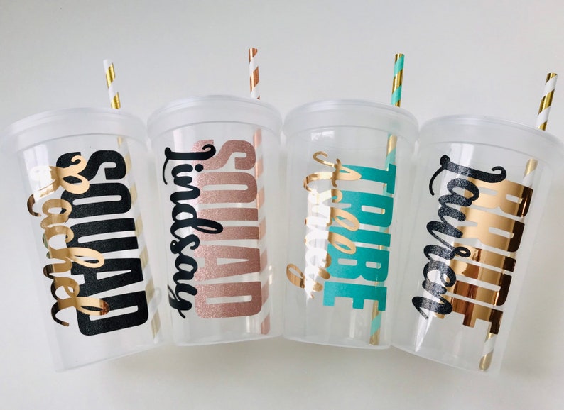 Personalized Party Cups Bridesmaid Party Cups Bachelorette Etsy