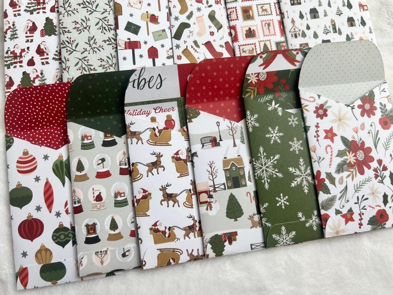 Christmas Gift Card Holders, Christmas Gift Card Envelope, Gift Card Holder, Gift Card Envelope, Mini Envelope, Christmas Gift Wrapping CV image 4