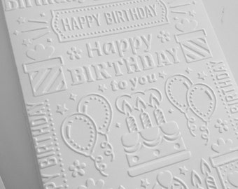 Embossed Birthday Cards, Birthday Card Set, Birthday Note Cards Set, Birthday Cards, Blank Embossed Cards, Birthday Cards Set Boxed