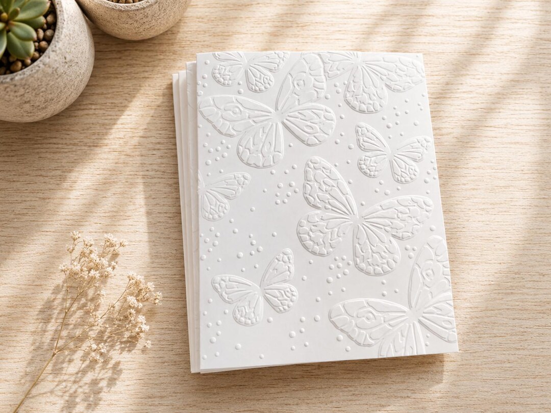 Embossed Butterfly Note Cards: Blank Greeting Cards, Heavy Card Stock ...