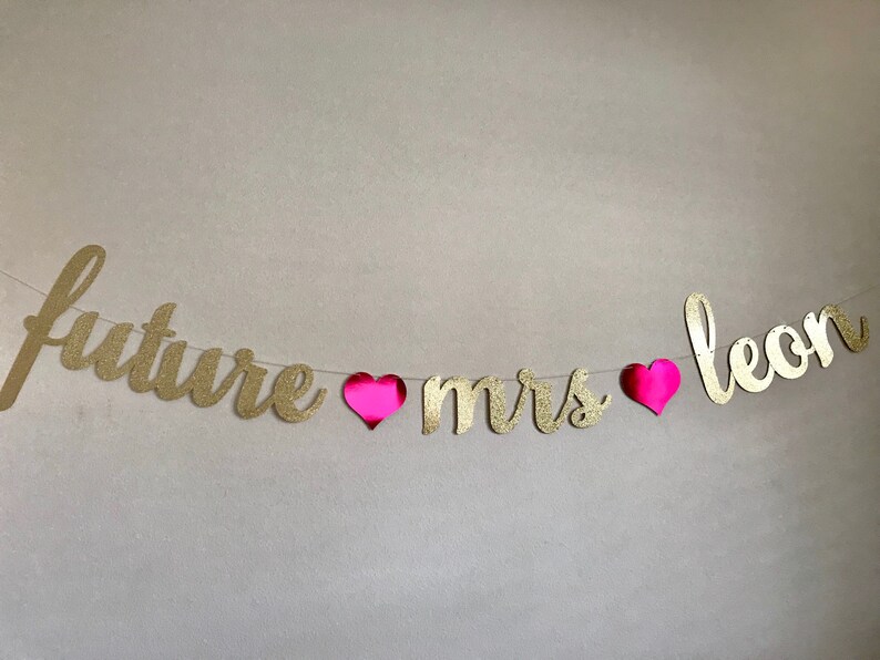 Bridal Shower Banner, Bridal Shower Decorations, Custom Bridale Shower Banner, Future Mrs Banner, Personalized Future Mrs Banner, Script image 2