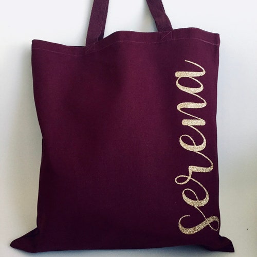 Name Tote Bag Custom Canvas Tote Bags Personalized Tote Etsy