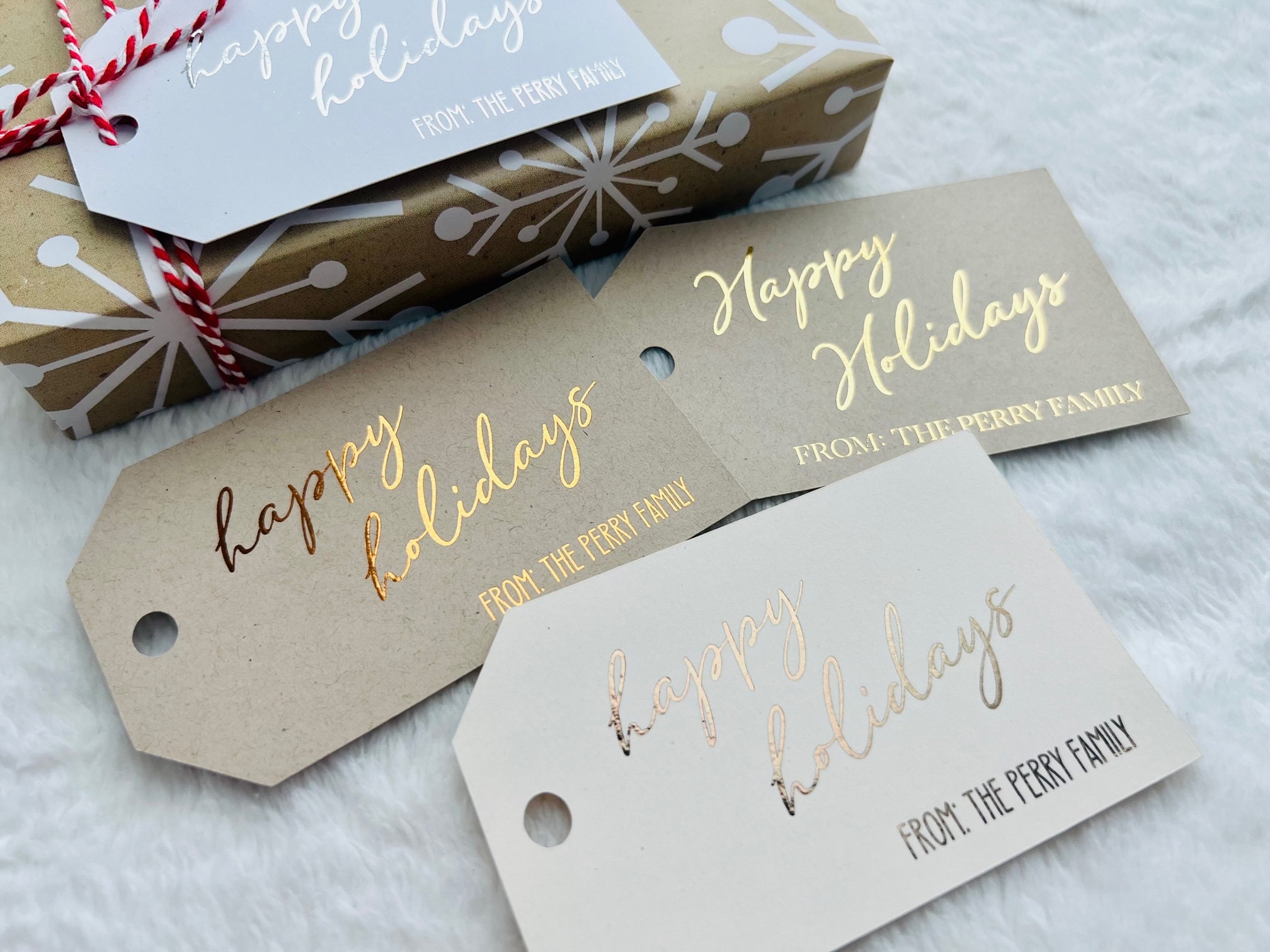Premium Hook-On Ribbon Silver Gift Tags (Set of 15) - Silver FOIL - Use as  Silver Gift Bag Tags, Hang Tags, Silver Favor Tags or Thank You Tags!