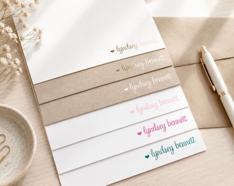 Personalized Gold Foil Note Cards: Custom Stationery Set, SH