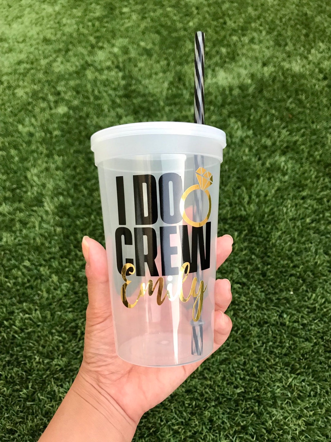 Custom Bachelorette Party Cups, Custom Bridesmaid Cups, I Do Crew Cups