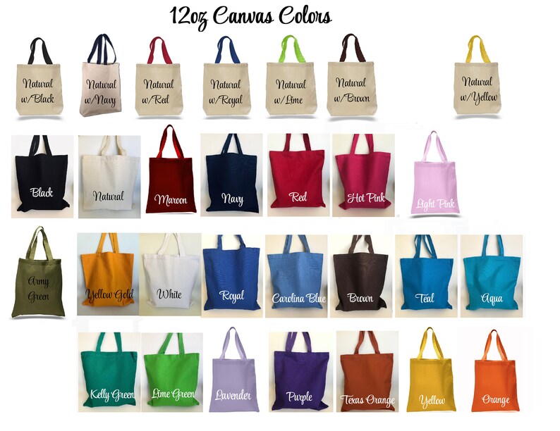 Name Tote Bag Custom Canvas Tote Bags Personalized Tote Etsy