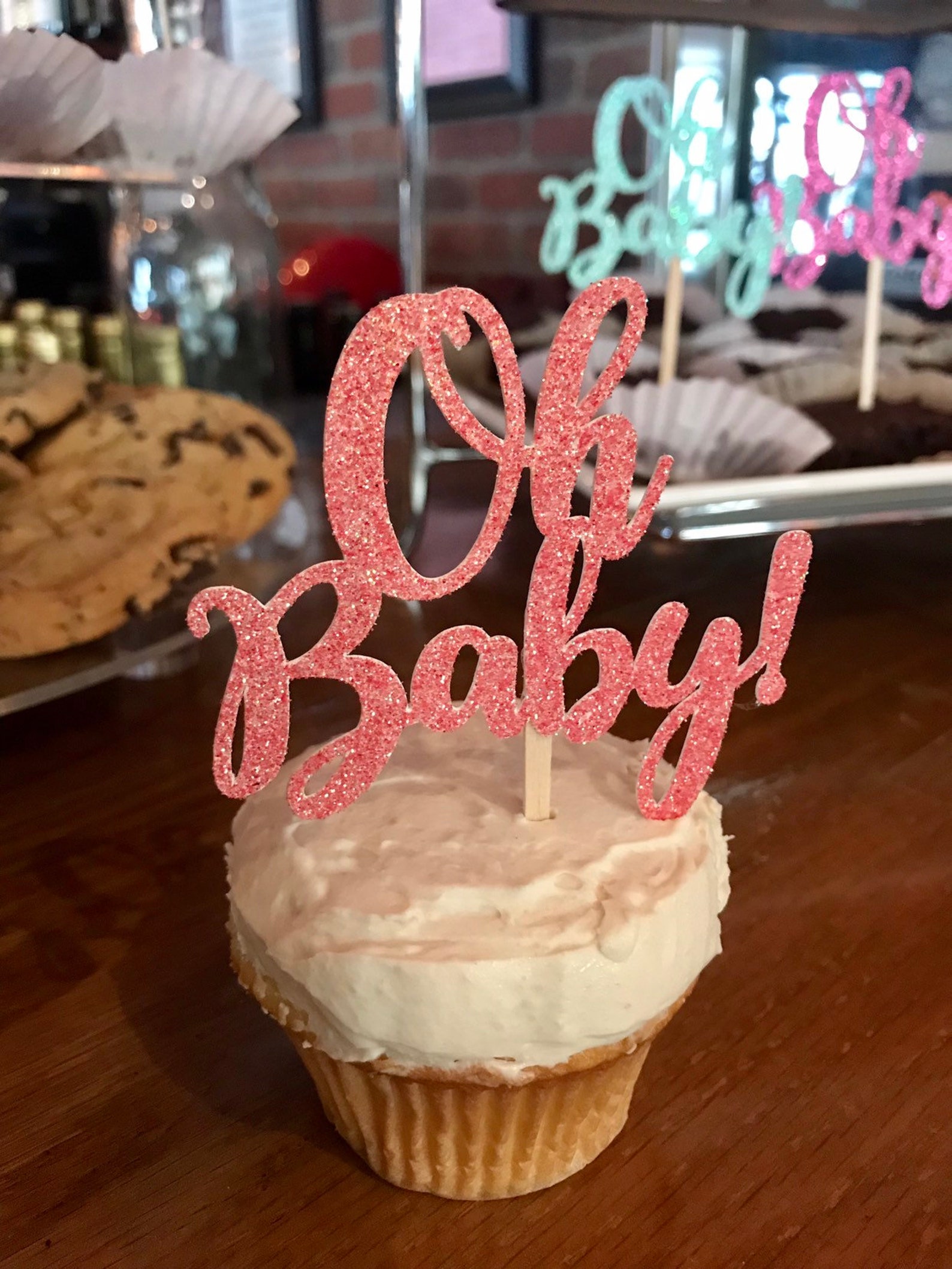 Oh Baby Cupcake Toppers Baby Shower Cupcake Toppers Baby Etsy