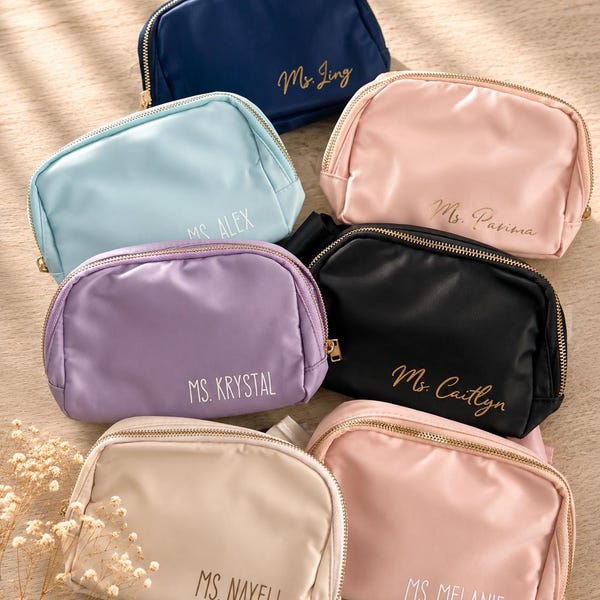 Personalized Nylon Fanny Pack: Custom Name Belt Bag Gift