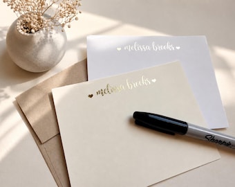 Personalized Gold Foil Notecards: Custom Stationery, Thank You Cards,  BC