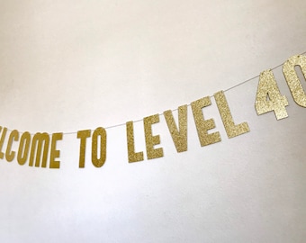 40th Birthday Banner: Glitter Party Decoration