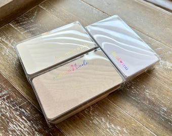 Mini tarjetas, mini tarjetas personalizadas, tarjetas pequeñas y planas (5 x 9 cm)