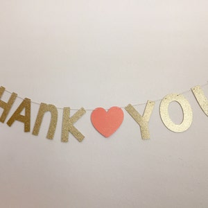 Thank You Banner, Gold Thank You Banner, Glitter Thank You Banner
