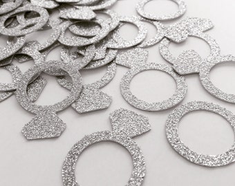Glitter Diamond Ring Confetti: Bridal Shower & Bachelorette Party Decor (75 ct)