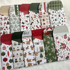 Christmas Gift Card Holders, Christmas Gift Card Envelope, Gift Card Holder, Gift Card Envelope, Mini Envelope, Christmas Gift Wrapping CV image 2
