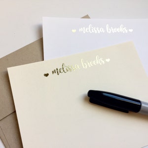 Custom Note Cards, Personalized Note Cards, Personalized Notecards, Thank You Cards Custom, Personalized Stationary Gold Foil BC