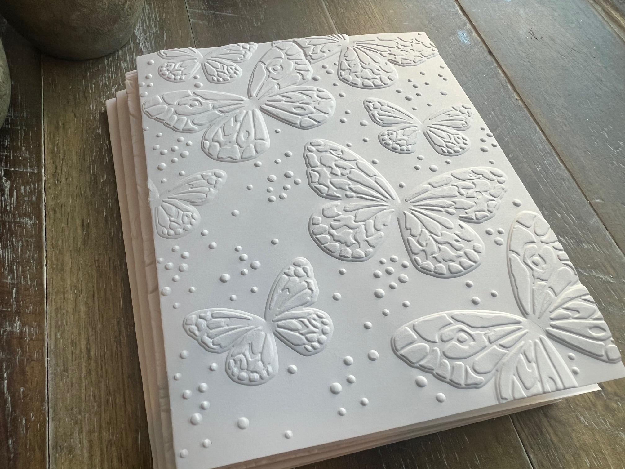Embossed Butterfly Note Cards: Blank Greeting Cards, Heavy Card Stock ...
