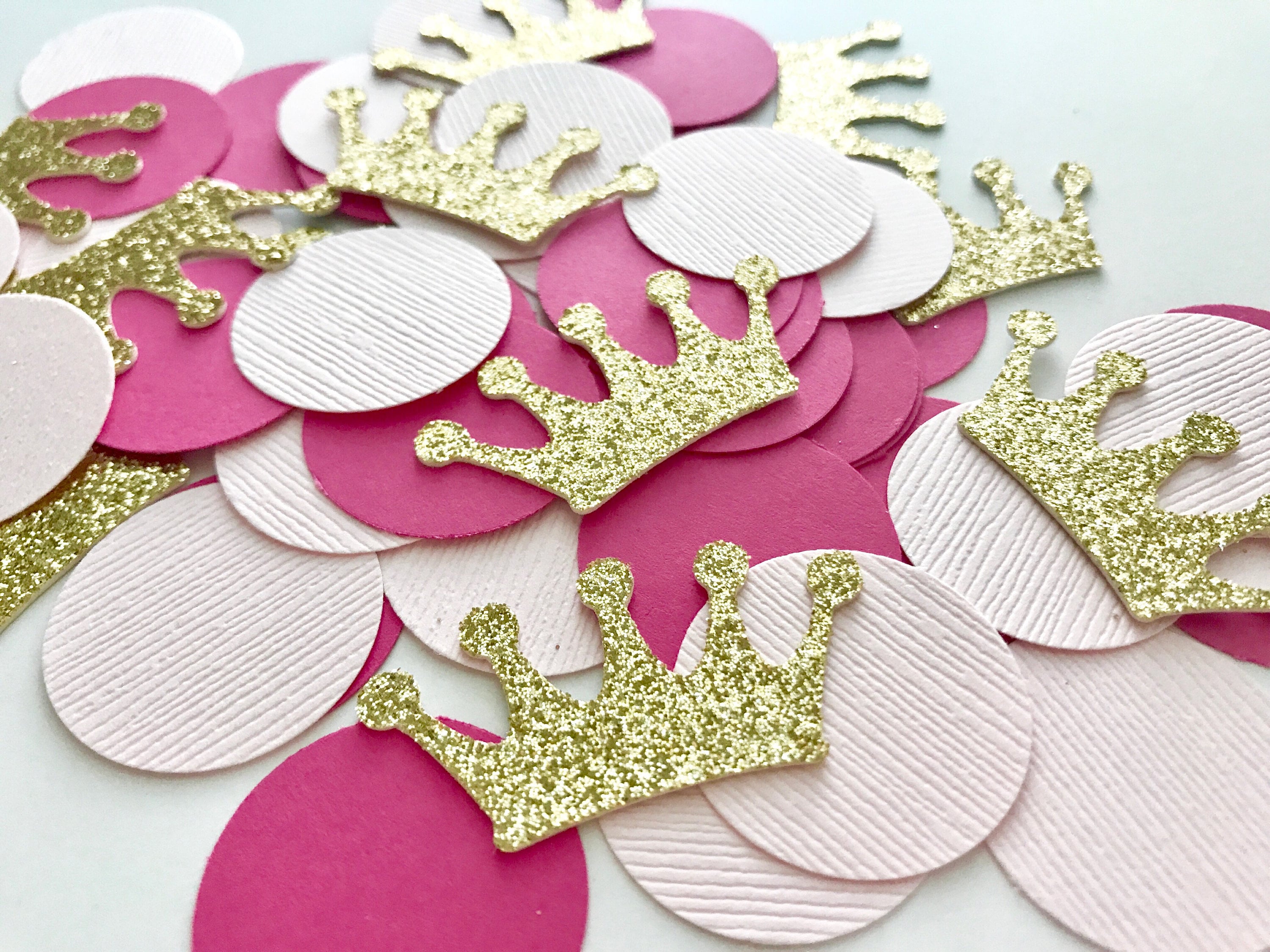 Princess Confetti Gold Crown Confetti Pink Gold confetti Princess themed confetti princess party decorations