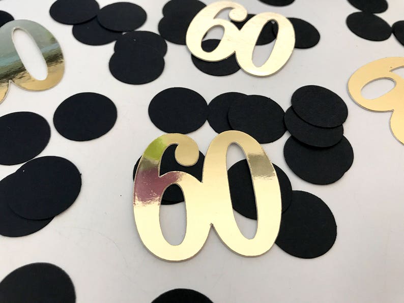 60th Birthday Decorations, 30/40/50/60 Birthday Decorations, Number Confetti, Birthday Confetti, Birthday Decorations, Sixty Confetti image 2