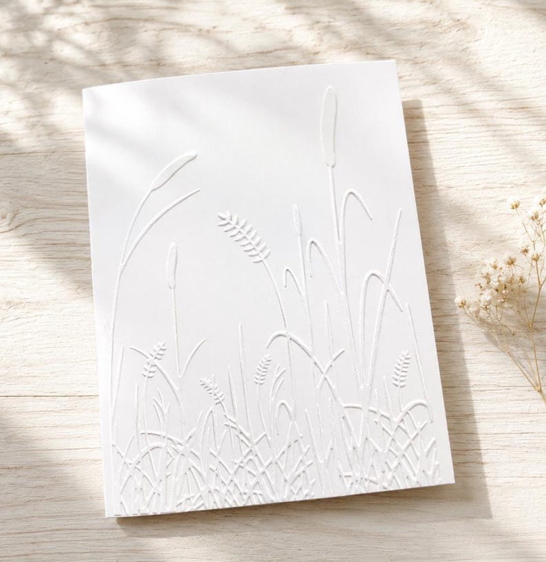 Embossed Note Card Set: Blank Inside, Heavy White Card Stock, Nature Cards afbeelding 1