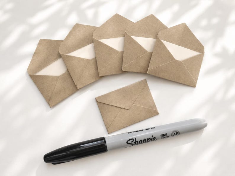 Mini sobres Kraft con tarjetas de notas: Notas para el Hada de los Dientes, mini notas, notas para la lonchera imagen 3