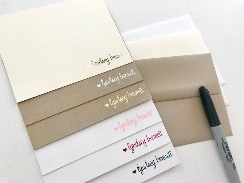 Custom Note Cards Personalized Stationary Gold Note Cards Etsy