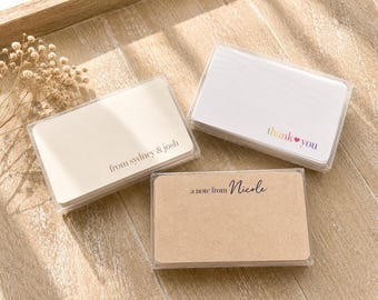 Personalized Mini Note Cards, Foil Custom Message Stationery (2"x3.5")