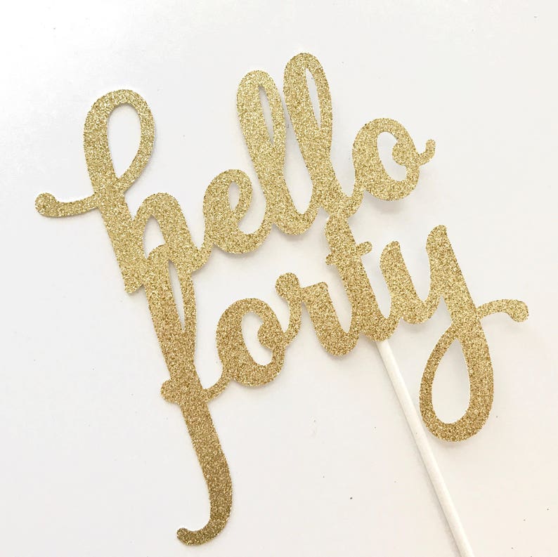 40th birthday decorations 40th Cupcake Toppers 40th birthday Party Decor 40 picks Forty Cake topper Hello Forty cake topper