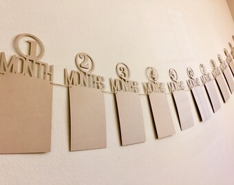 First Year Photo Banner: Monthly Baby Pictures, Birthday Decor
