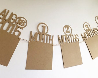 Birthday Banner, First Year Photo Banner, 1st Birthday Photo Banner, One Year Photo Banner, Monthly Picture Banner, Baby Birthday Banner