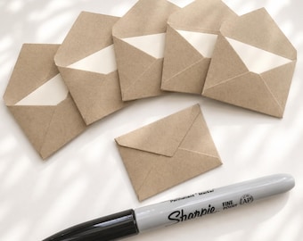 Mini Love Notes, Mini Kraft Envelopes with Note Cards, Handmade Tiny Love Notes