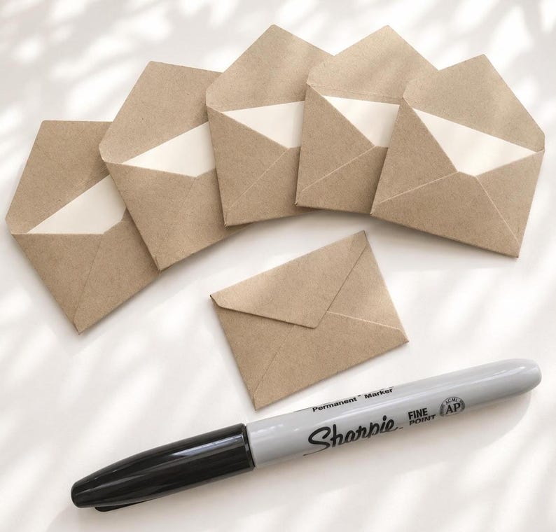 Mini Kraft Envelopes: Mini Love Notes, Tiny Envelopes image 1