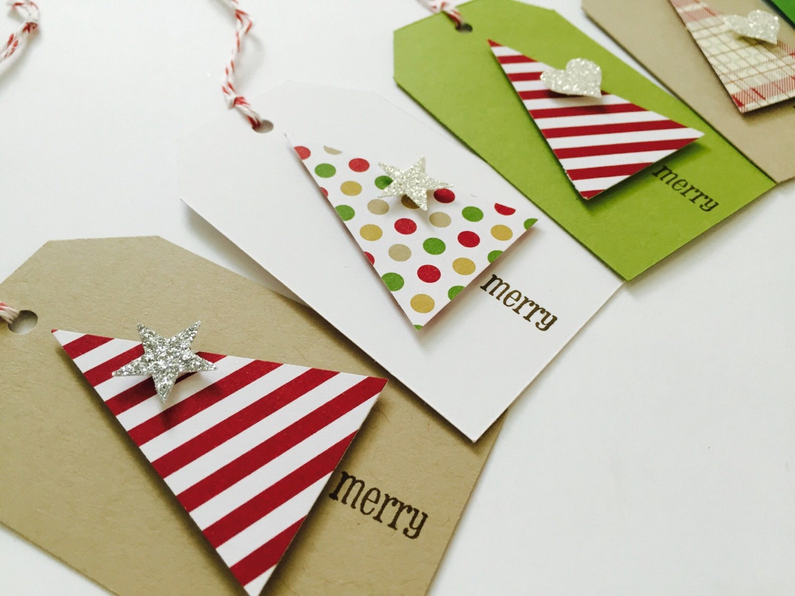 Christmas Gift Tags Christmas Tree Dimensional Sparkle - Etsy
