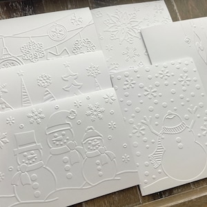 Christmas Cards set, Christmas boxed cards Set, Embossed Christmas Cards, Boxed Christmas Card Set, White Christmas Cards, CHRISTMAS CARDS