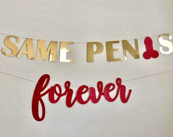 Bachelorette Party Decorations, Same Penis Forever Banner, Penis Banner, Penis Garland, Bachelorette Party Bunting, Bachelorette Party Ideas