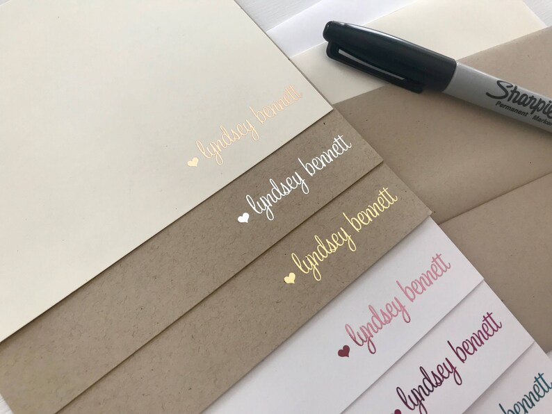 Custom Note Cards Personalized Stationary Gold Note Cards Etsy