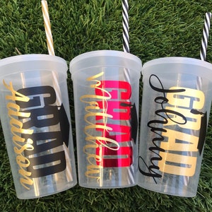 Graduation Party Cups, Custom Graduation Cups Tumblers, Personalized Party Cups, Graduation Party Decorations, Prom Favors, Prom Party Favor