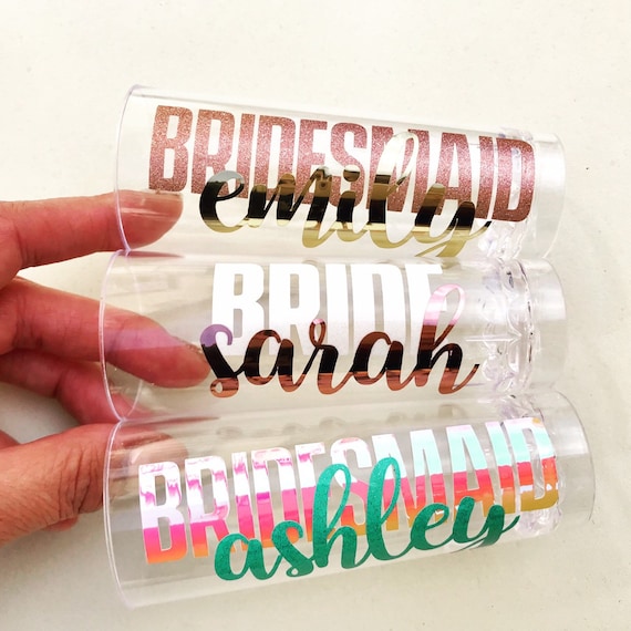 bridesmaid shot glasses
