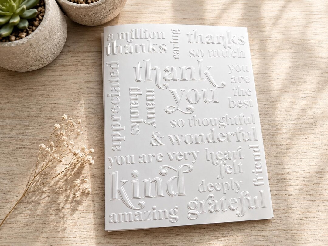 Embossed Thank You Cards Set: Blank Note Cards With Envelopes, A2 Size ...