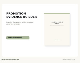 Promotion Evidence Builder Workbook | Career Growth Planner (PDF)