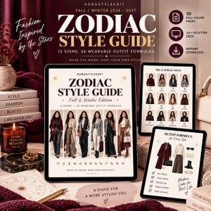 Zodiac Style Guide Fall Winter 2026-2027, 12 Signs Outfit Formulas, A4 & US Letter PDF