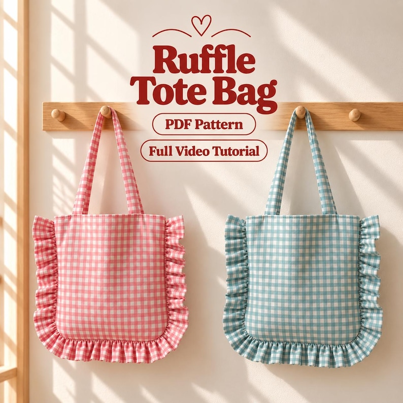 Ruffles Pattern Example Ruffle Tote Bag Sewing Pattern PDF, Beginner-friendly, Video Tutorial ...