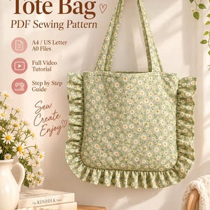 Ruffles Pattern Example Ruffle Tote Bag Sewing Pattern PDF, Beginner-friendly, Video Tutorial ...