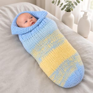 Patrón de tejido para saco de dormir de bebé en PDF / Patrón de saco de dormir para bebé / Capullo de bebé tejido / Patrón de tejido para recién nacido / Descarga instantánea